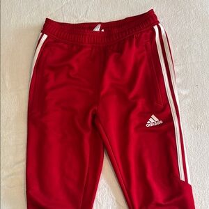 Adidas Red Sweatpants with White Stripes (US M)